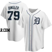 Dillon Dingler Youth Detroit Tigers White Replica Home Jersey