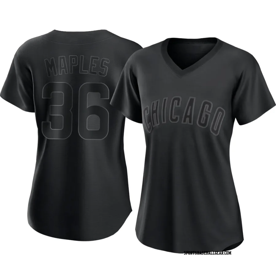 Dillon Maples Women's Chicago Cubs Black Replica Pitch Fashion Jersey