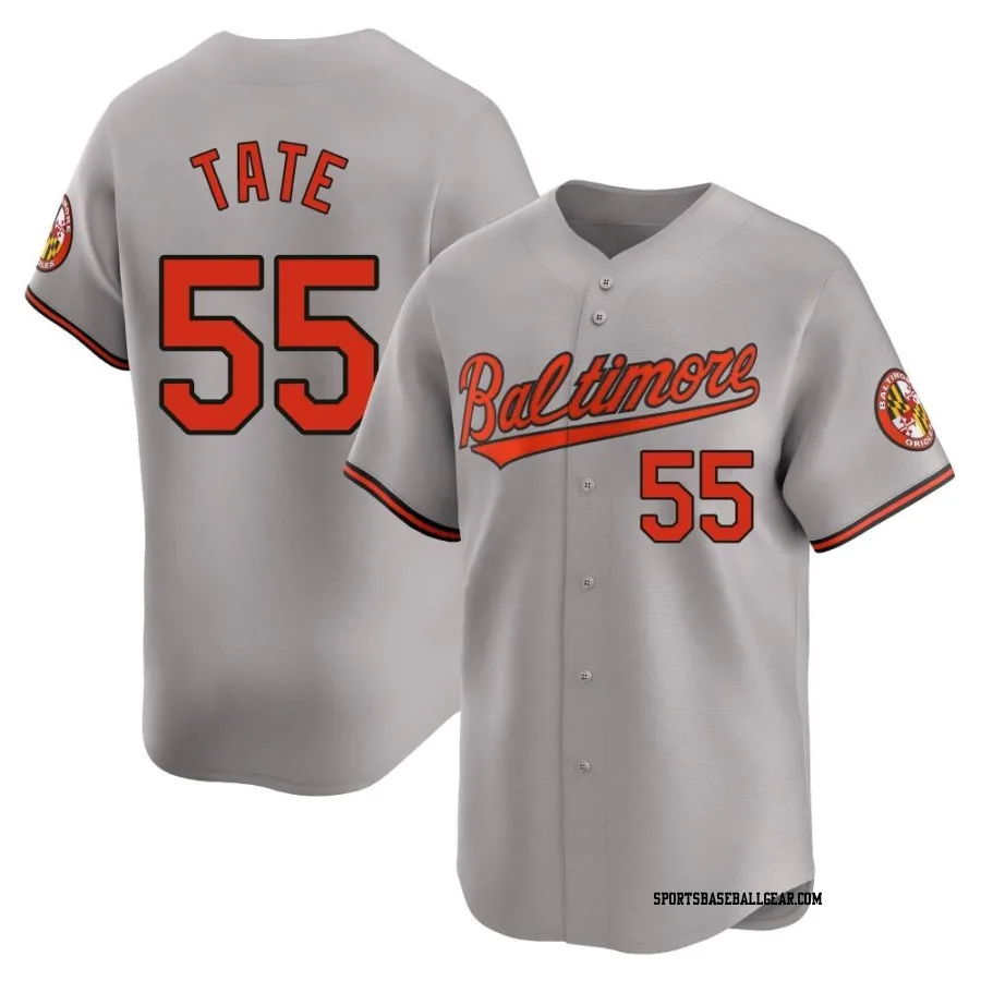 Dillon Tate Men's Baltimore Orioles Gray Limited Road Jersey