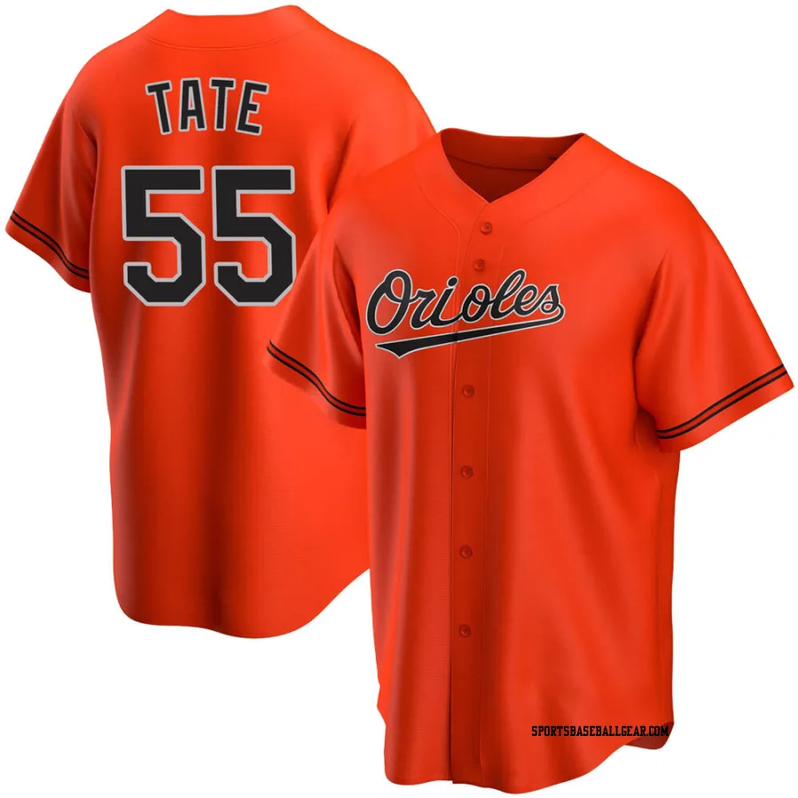 Dillon Tate Men's Baltimore Orioles Orange Replica Alternate Jersey