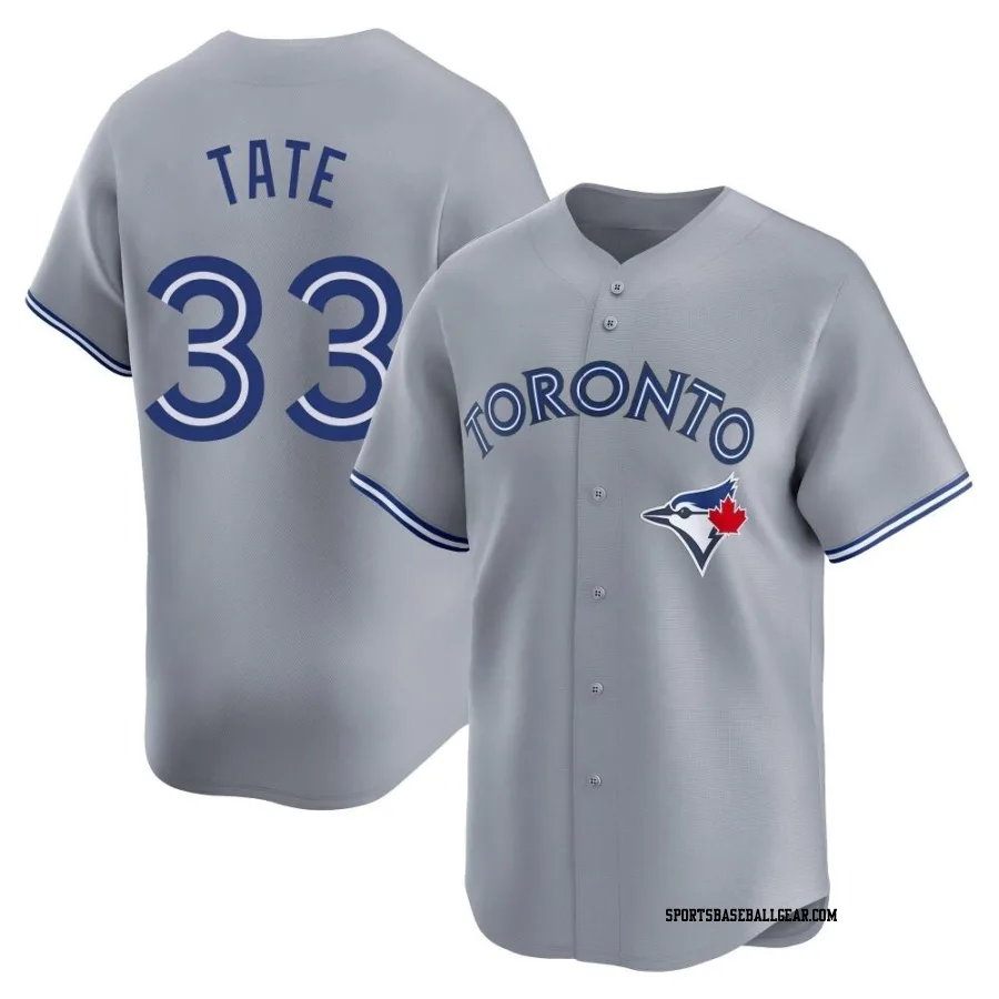 Dillon Tate Men's Toronto Blue Jays Gray Limited Away Jersey