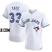 Dillon Tate Men's Toronto Blue Jays White Elite Home Jersey