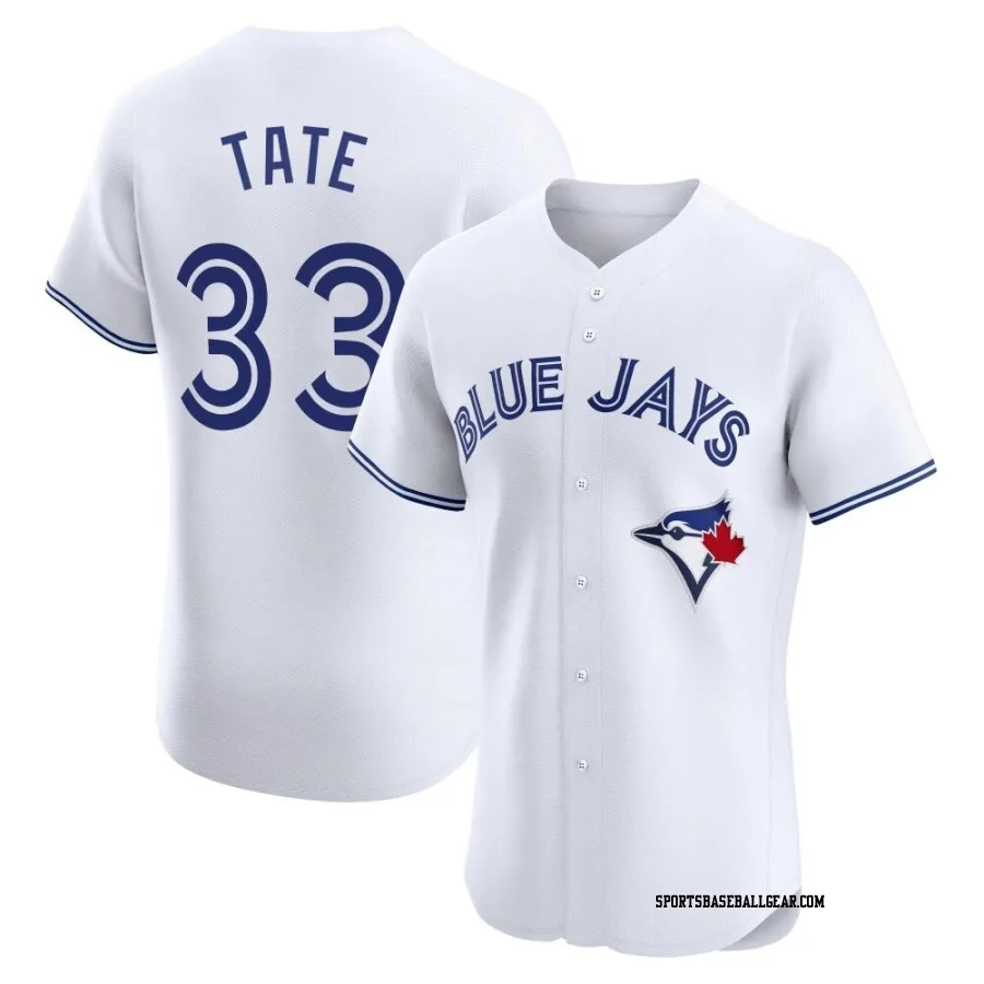 Dillon Tate Men's Toronto Blue Jays White Elite Home Jersey