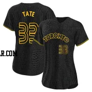 Dillon Tate Women's Toronto Blue Jays Black Authentic Snake Skin City Jersey