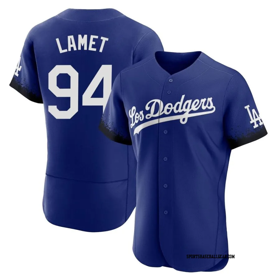 Dinelson Lamet Men's Los Angeles Dodgers Royal Authentic 2021 City Connect Jersey