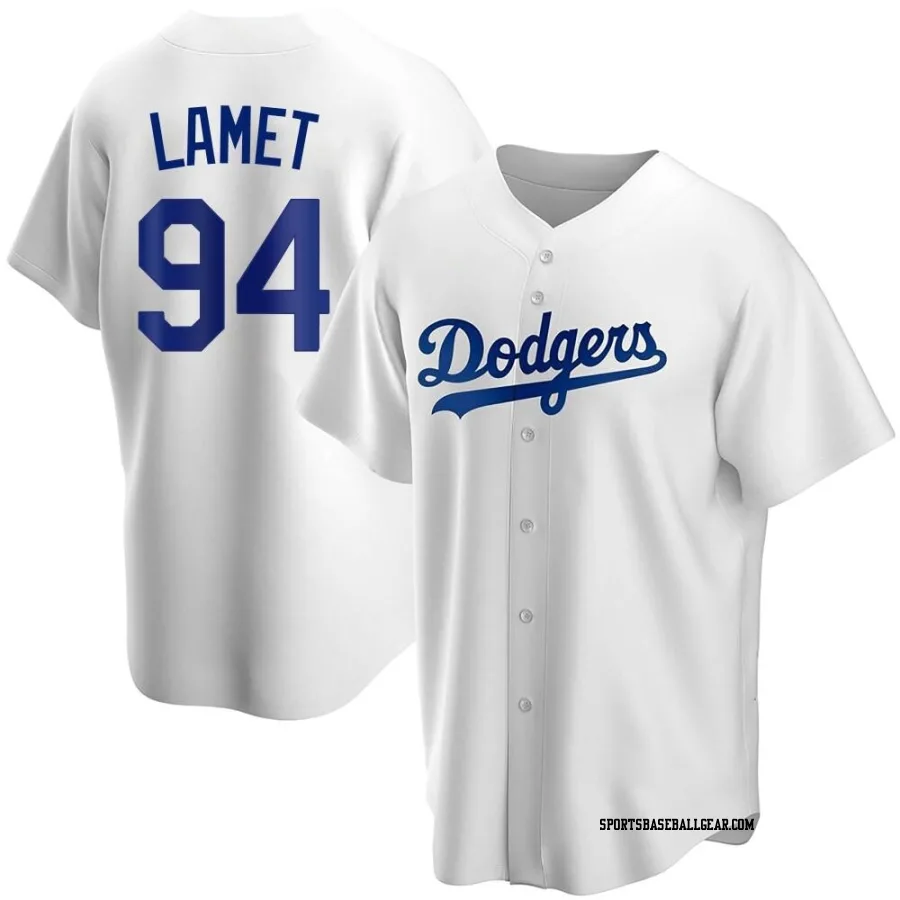 Dinelson Lamet Men's Los Angeles Dodgers White Replica Home Jersey