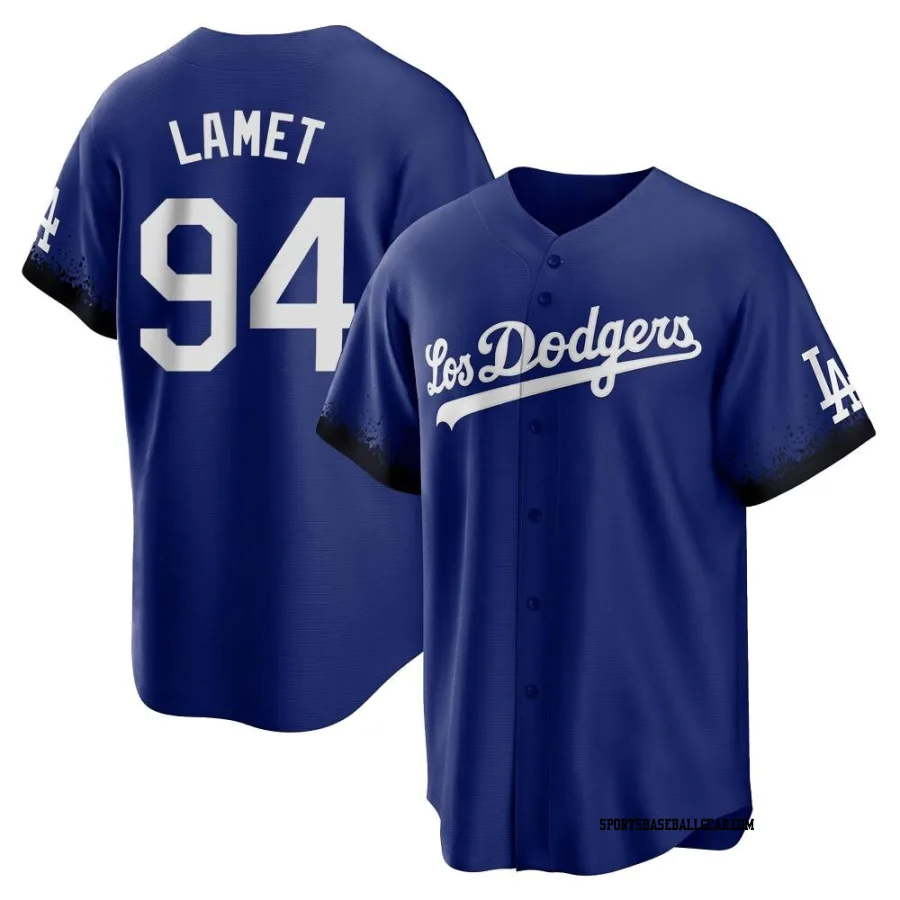 Dinelson Lamet Youth Los Angeles Dodgers Royal Replica 2021 City Connect Jersey