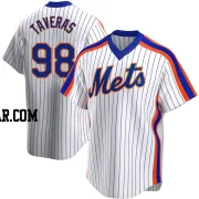 Diosmerky Taveras Men's New York Mets White Replica Home Cooperstown Collection Jersey