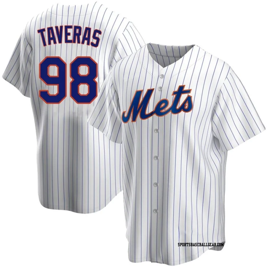 Diosmerky Taveras Men's New York Mets White Replica Home Jersey