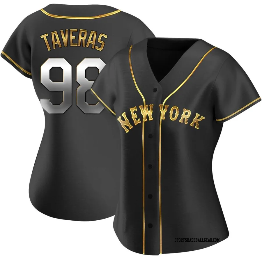 Diosmerky Taveras Women's New York Mets Black Golden Replica Alternate Jersey