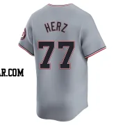 DJ Herz Men's Washington Nationals Gray Limited Road Jersey