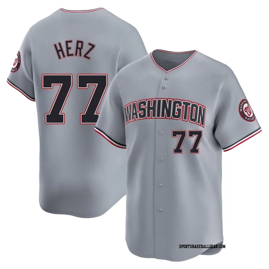 DJ Herz Men's Washington Nationals Gray Limited Road Jersey