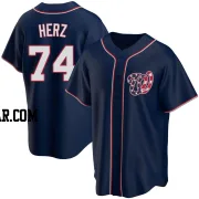 DJ Herz Men's Washington Nationals Navy Replica Alternate Team Jersey