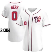 DJ Herz Men's Washington Nationals White Authentic Alternate Jersey