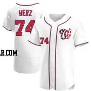 DJ Herz Men's Washington Nationals White Authentic Alternate Jersey