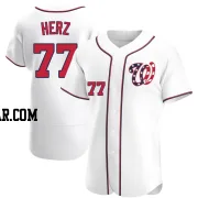 DJ Herz Men's Washington Nationals White Authentic Alternate Jersey