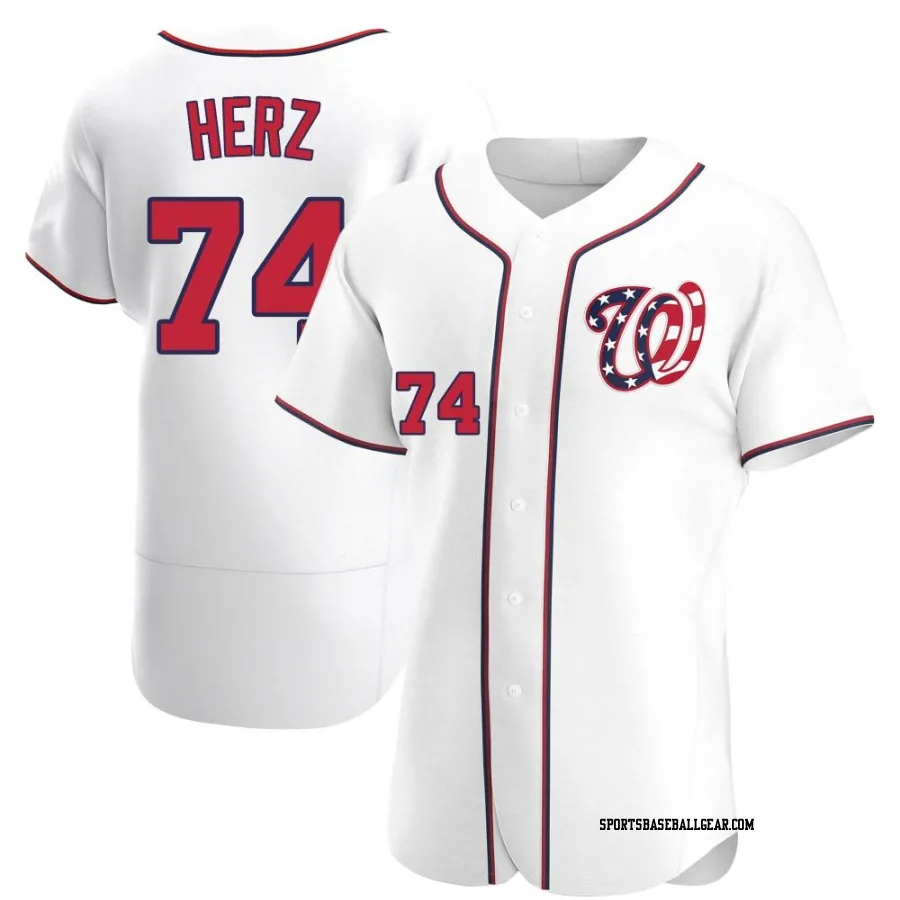 DJ Herz Men's Washington Nationals White Authentic Alternate Jersey