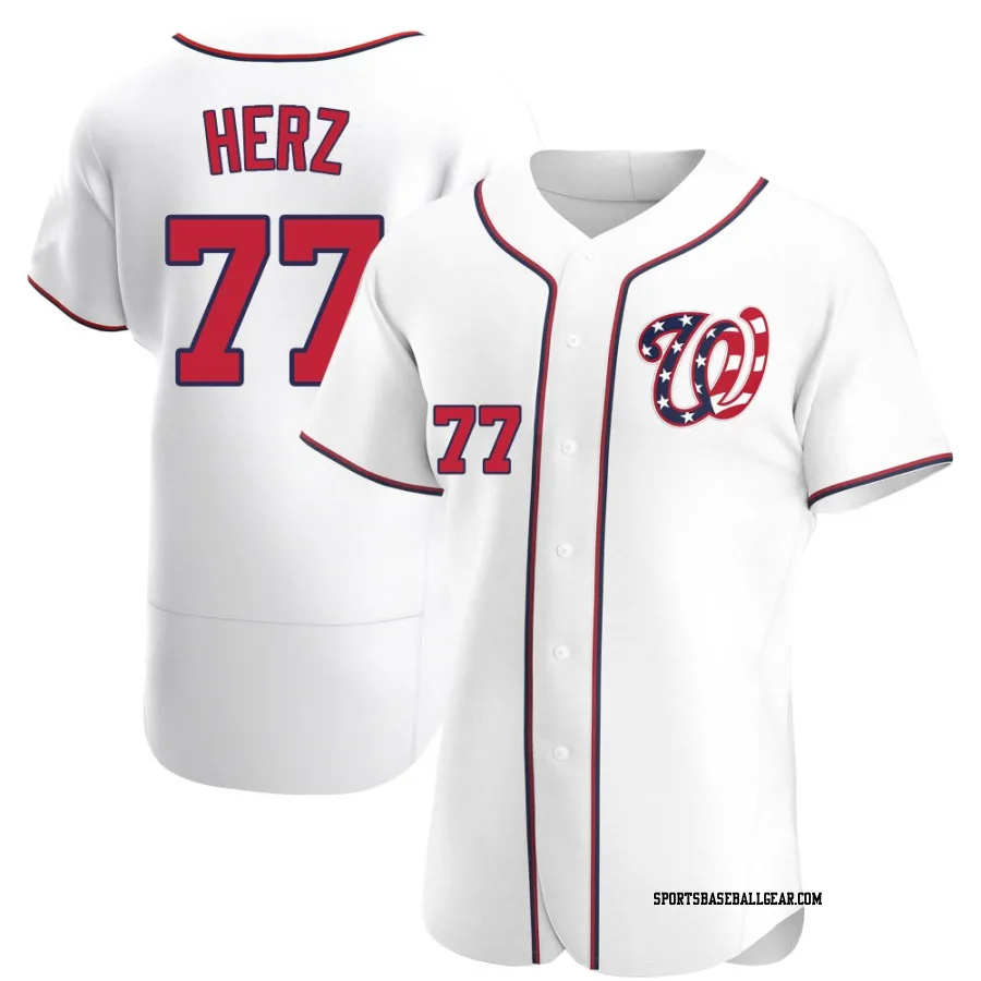 DJ Herz Men's Washington Nationals White Authentic Alternate Jersey