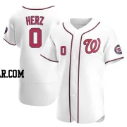 DJ Herz Men's Washington Nationals White Authentic Home Jersey