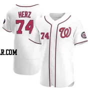 DJ Herz Men's Washington Nationals White Authentic Home Jersey