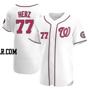 DJ Herz Men's Washington Nationals White Authentic Home Jersey