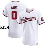 DJ Herz Men's Washington Nationals White Elite Home Jersey