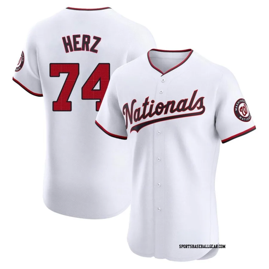 DJ Herz Men's Washington Nationals White Elite Home Jersey