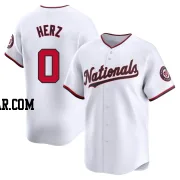 DJ Herz Men's Washington Nationals White Limited Home Jersey