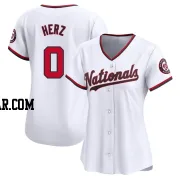 DJ Herz Women's Washington Nationals White Limited Home Jersey