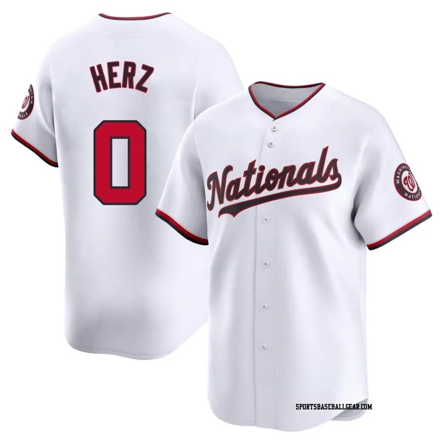 DJ Herz Youth Washington Nationals White Limited Home Jersey