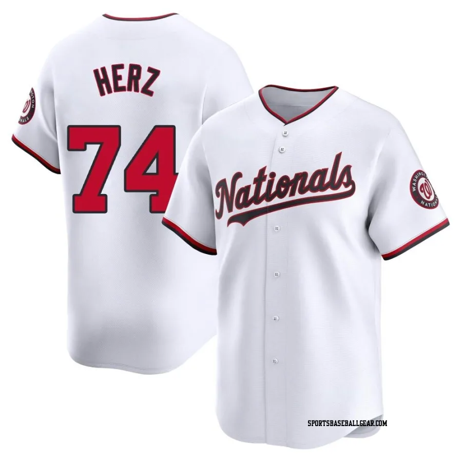 DJ Herz Youth Washington Nationals White Limited Home Jersey