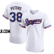 DJ Peters Men's Texas Rangers Gold Elite White 2024 Collection Jersey