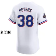 DJ Peters Men's Texas Rangers Gold Elite White 2024 Collection Jersey