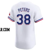 DJ Peters Men's Texas Rangers White Elite Home Jersey