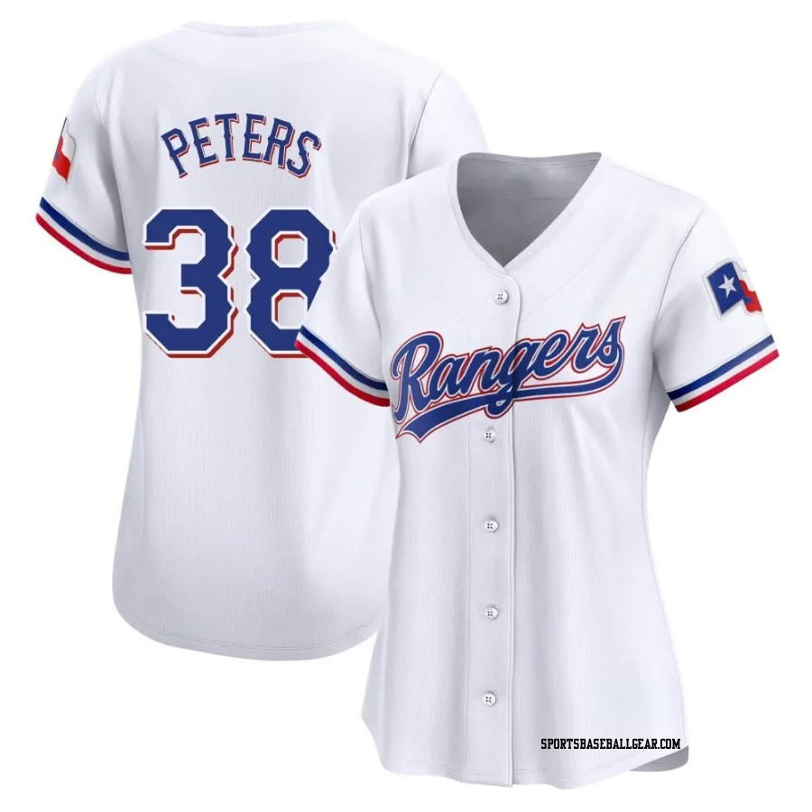 DJ Peters Women's Texas Rangers White Limited Home Jersey