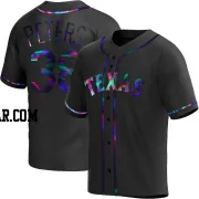 DJ Peters Youth Texas Rangers Black Holographic Replica Alternate Jersey