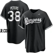 DJ Peters Youth Texas Rangers White Replica Black 2023 World Series Jersey