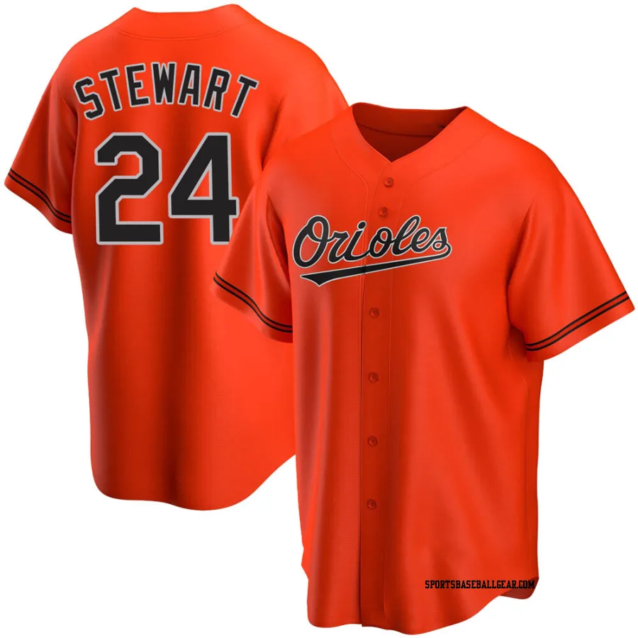 DJ Stewart Men's Baltimore Orioles Orange Replica Alternate Jersey