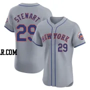 DJ Stewart Men's New York Mets Gray Elite Road Jersey