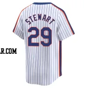 DJ Stewart Men's New York Mets White Limited Cooperstown Collection Jersey