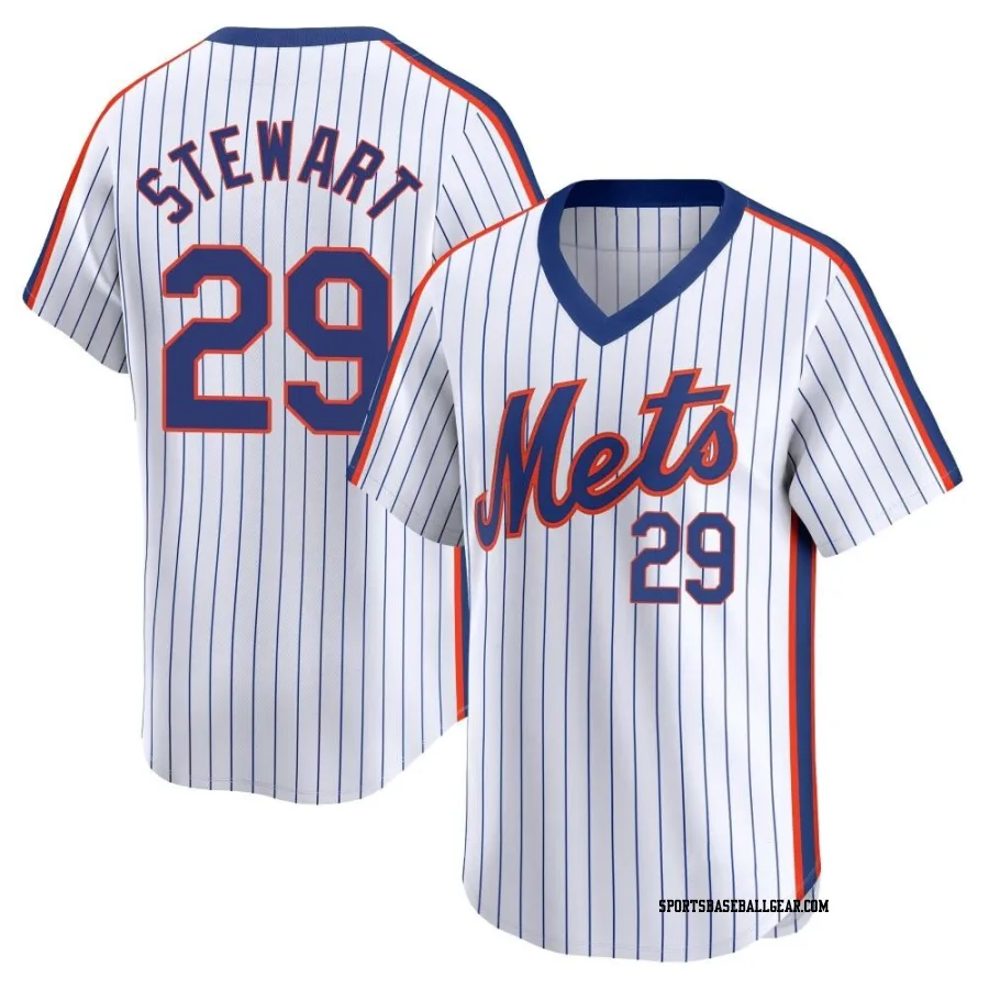 DJ Stewart Men's New York Mets White Limited Cooperstown Collection Jersey