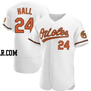 DL Hall Men's Baltimore Orioles White Authentic Home Jersey