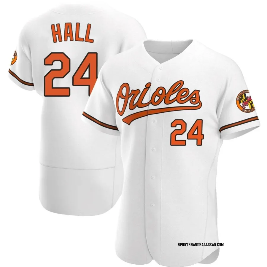 DL Hall Men's Baltimore Orioles White Authentic Home Jersey