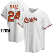 DL Hall Men's Baltimore Orioles White Replica Home Jersey