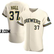 DL Hall Men's Milwaukee Brewers Cream Authentic Home Jersey