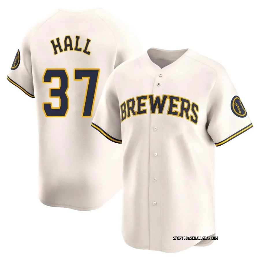 DL Hall Men's Milwaukee Brewers Cream Limited Home Jersey