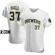 DL Hall Men's Milwaukee Brewers White Authentic Alternate Jersey