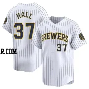 DL Hall Men's Milwaukee Brewers White Limited Alternate Jersey