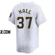 DL Hall Men's Milwaukee Brewers White Limited Alternate Jersey