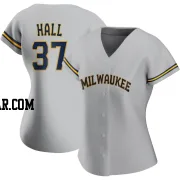 DL Hall Women's Milwaukee Brewers Gray Authentic Road Jersey